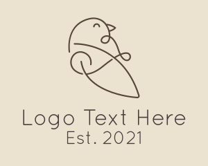 Animal - Swirly Brown Bird logo design