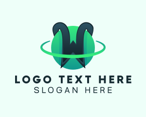 Worldwide - Orbit Ring Sphere Letter logo design