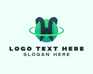 Planet - Orbit Ring Sphere Letter logo design