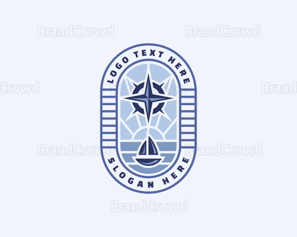 Boat Compass Sailing Logo