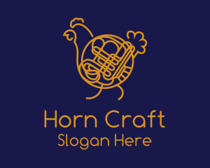 Horn - Chicken French Horn logo design
