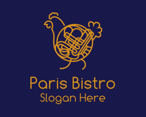 Chicken French Horn logo design