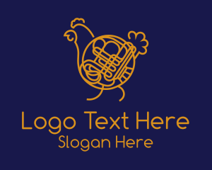 Chicken - Chicken French Horn logo design