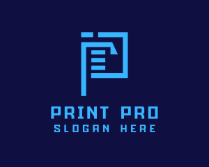 Printer - Document File Letter P logo design
