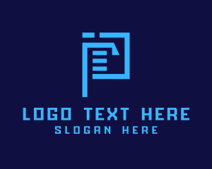 Filing - Document File Letter P logo design