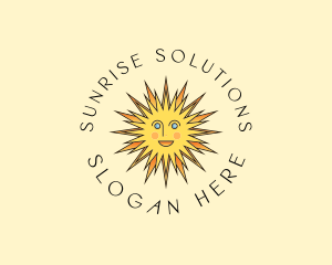 Sun - Happy Sun Rays logo design