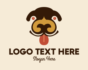Tongue - Happy Puppy Face logo design