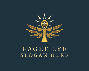 Gold Ankh Eye logo design