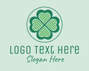 St Patrick Day - Heart Clover Leaf logo design