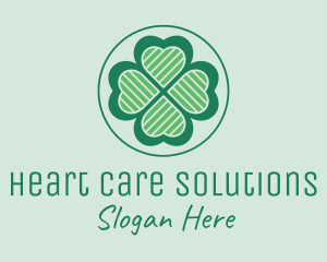 Heart Clover Leaf logo design