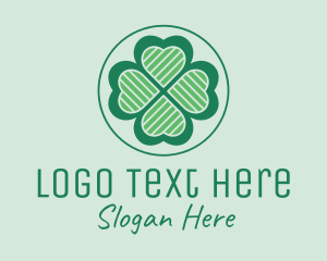 Good Luck - Heart Clover Leaf logo design