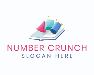 Math - Book Geometry Learning logo design