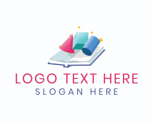 Tutor - Book Geometry Learning logo design
