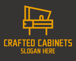 Cabinetry - Minimalist Golden Piano logo design
