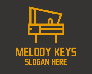 Piano - Minimalist Golden Piano logo design