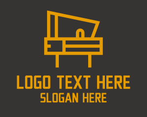 Golden - Minimalist Golden Piano logo design