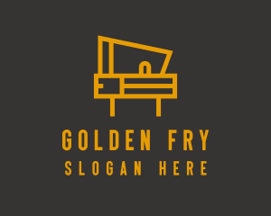 Minimalist Golden Piano  logo design