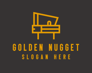 Minimalist Golden Piano  logo design