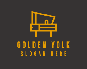 Minimalist Golden Piano  logo design