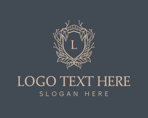 Floral - Royal Shield Leaves logo design