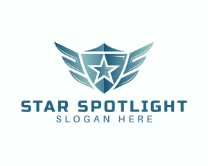 Star Shield Wings logo design