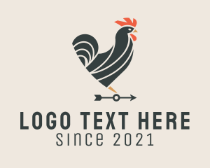 Poultry - Rooster Weather Vane logo design
