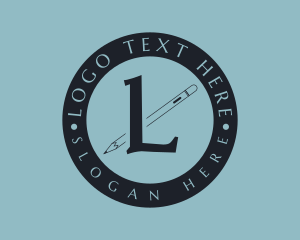 Highschool - School Writer Letter Badge logo design
