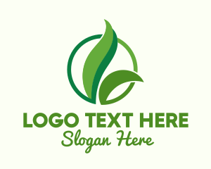 Aesthetic - Green Natural Grass logo design