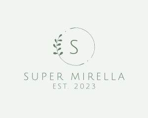 Natural Leaf Wreath logo design