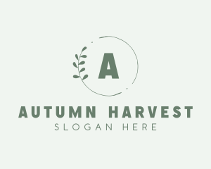 Natural Leaf Wreath logo design