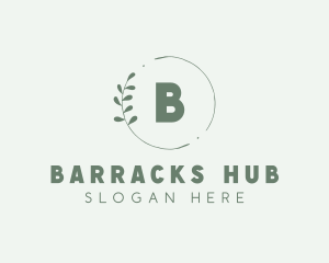 Natural Leaf Wreath logo design