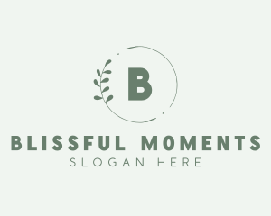 Natural Leaf Wreath logo design