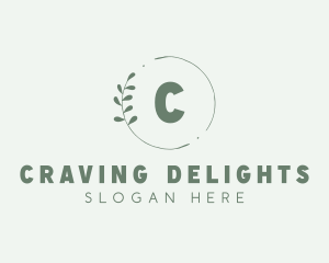 Natural Leaf Wreath logo design