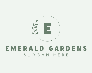 Natural Leaf Wreath logo design