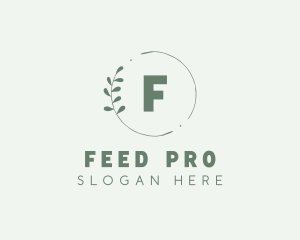 Natural Leaf Wreath logo design