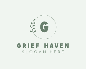 Natural Leaf Wreath logo design