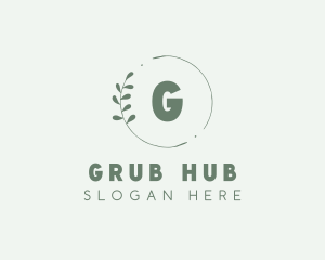 Natural Leaf Wreath logo design