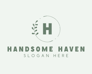 Natural Leaf Wreath logo design