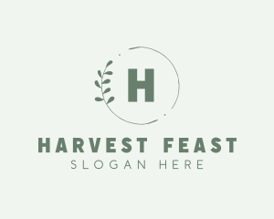 Natural Leaf Wreath logo design