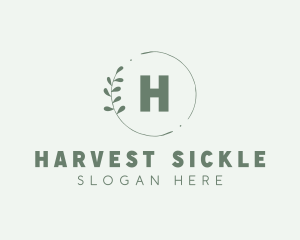 Natural Leaf Wreath logo design