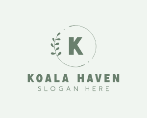 Natural Leaf Wreath logo design