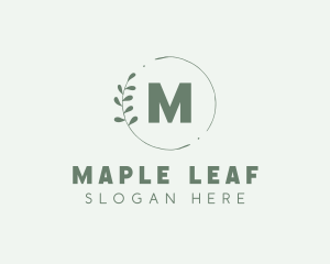 Natural Leaf Wreath logo design