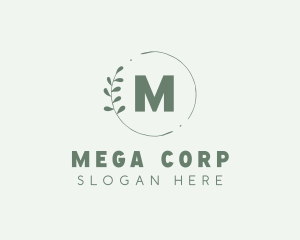 Natural Leaf Wreath logo design