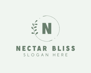 Natural Leaf Wreath logo design