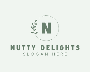 Natural Leaf Wreath logo design