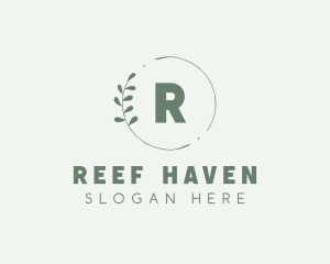 Natural Leaf Wreath logo design