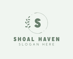 Natural Leaf Wreath logo design