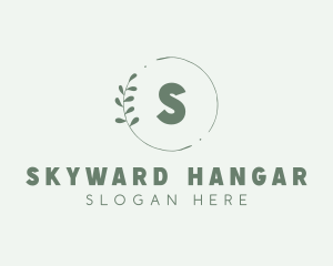 Natural Leaf Wreath logo design