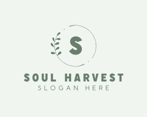 Natural Leaf Wreath logo design