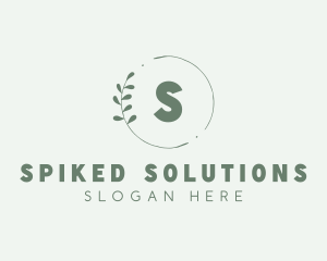 Natural Leaf Wreath logo design